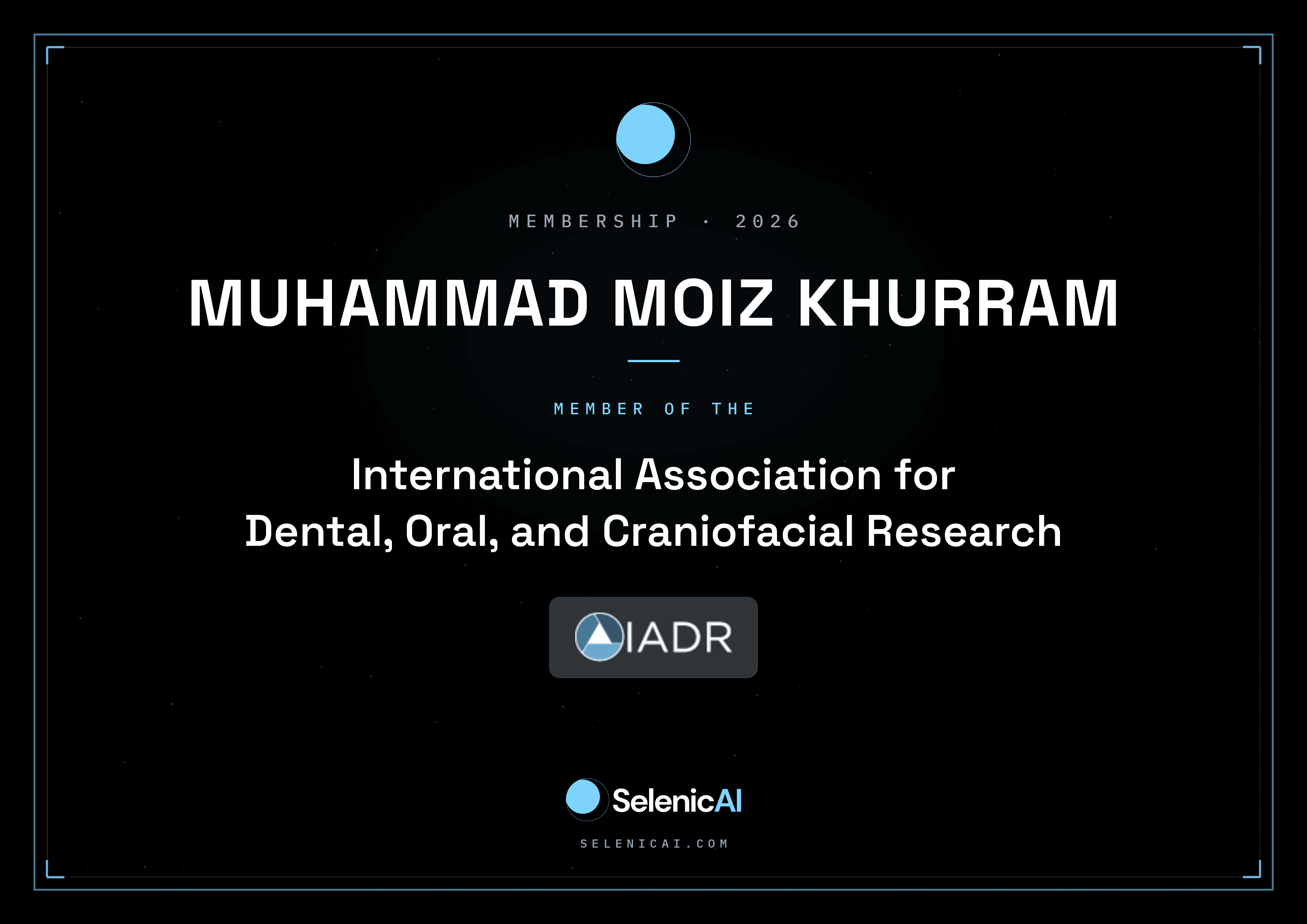 IADR 2026 membership certificate